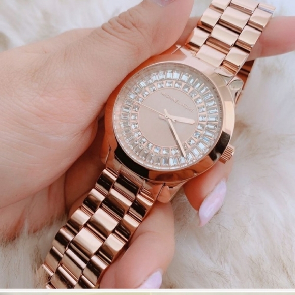 Michael Kors Accessories - NWT authentic MK dazzling rosegold baguette watch